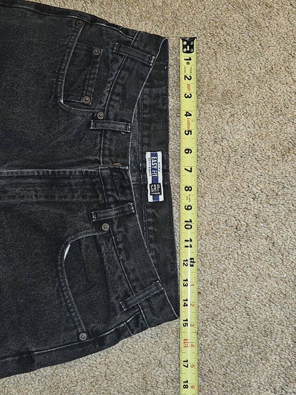 GAP Men's 90s Vintage Easy Fit Black Washed Denim Jeans - Picture 3 of 4